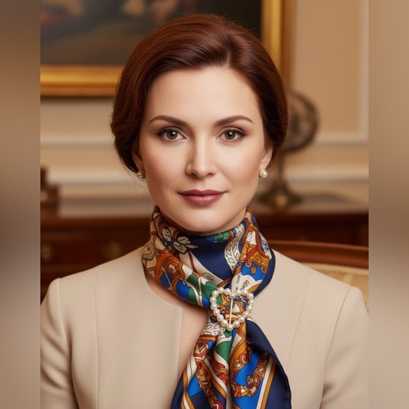 Elegant Heart Faux Pearl Scarf Ring Clip | Gold Tone Scarf Slide Buckle - Picture 10 of 10